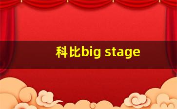 科比big stage